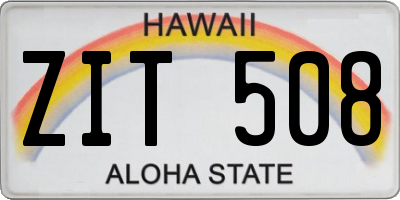 HI license plate ZIT508