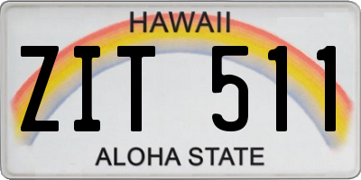 HI license plate ZIT511