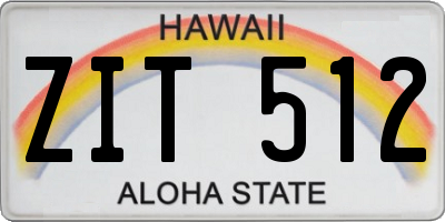 HI license plate ZIT512