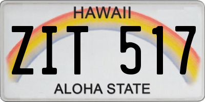 HI license plate ZIT517