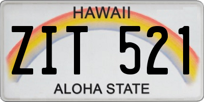 HI license plate ZIT521