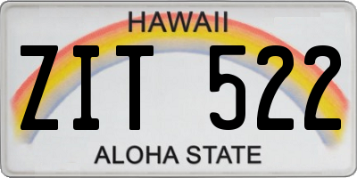 HI license plate ZIT522
