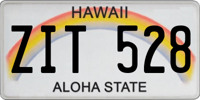 HI license plate ZIT528