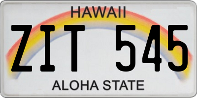 HI license plate ZIT545