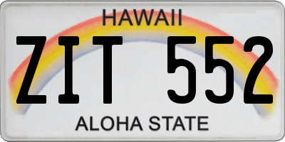HI license plate ZIT552
