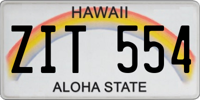 HI license plate ZIT554