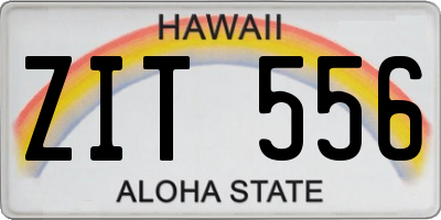 HI license plate ZIT556