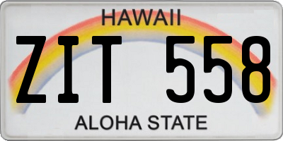 HI license plate ZIT558