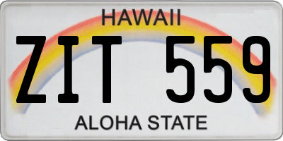 HI license plate ZIT559