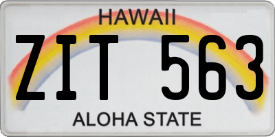 HI license plate ZIT563