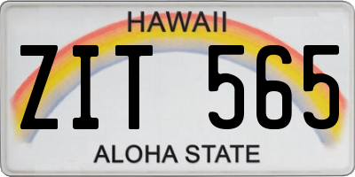 HI license plate ZIT565
