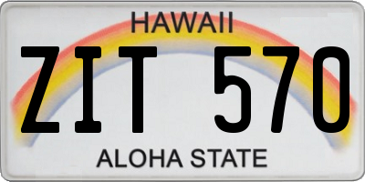 HI license plate ZIT570