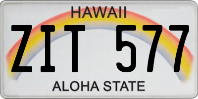 HI license plate ZIT577