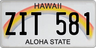 HI license plate ZIT581