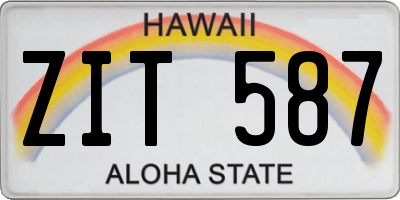 HI license plate ZIT587