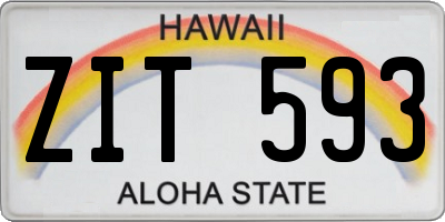 HI license plate ZIT593