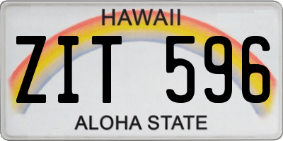 HI license plate ZIT596