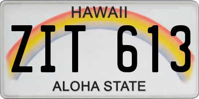 HI license plate ZIT613