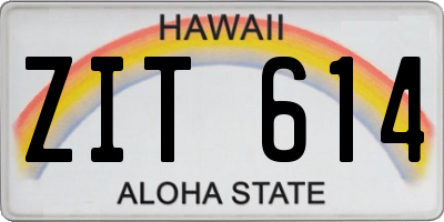 HI license plate ZIT614