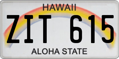 HI license plate ZIT615