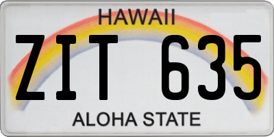 HI license plate ZIT635