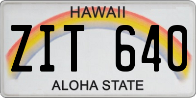 HI license plate ZIT640