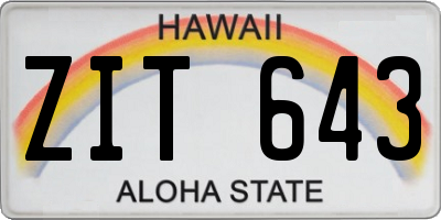 HI license plate ZIT643