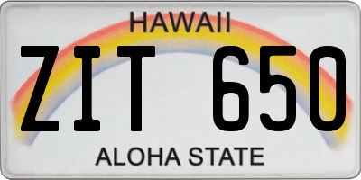 HI license plate ZIT650