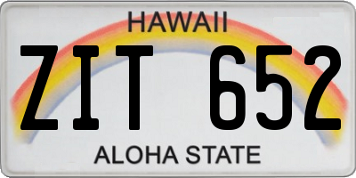HI license plate ZIT652