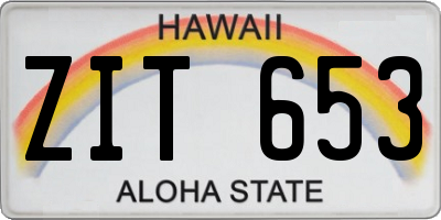 HI license plate ZIT653