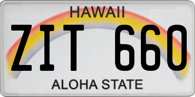 HI license plate ZIT660
