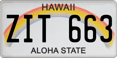 HI license plate ZIT663