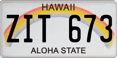 HI license plate ZIT673