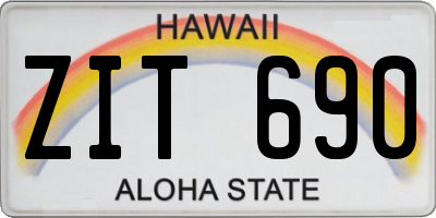 HI license plate ZIT690