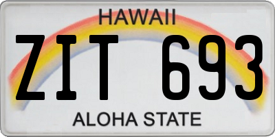 HI license plate ZIT693