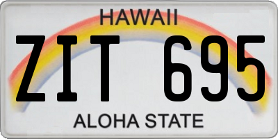 HI license plate ZIT695