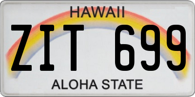 HI license plate ZIT699