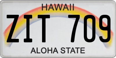 HI license plate ZIT709