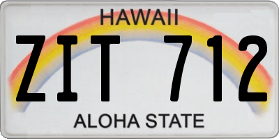 HI license plate ZIT712