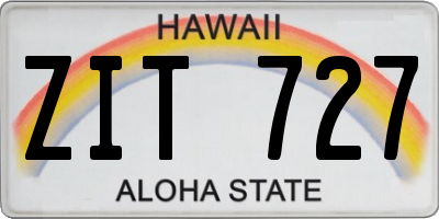 HI license plate ZIT727
