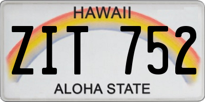HI license plate ZIT752