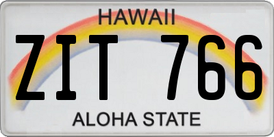 HI license plate ZIT766