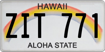 HI license plate ZIT771