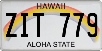 HI license plate ZIT779