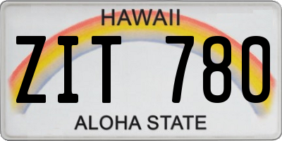 HI license plate ZIT780