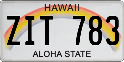 HI license plate ZIT783