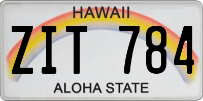 HI license plate ZIT784