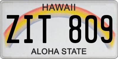 HI license plate ZIT809