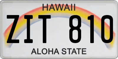 HI license plate ZIT810