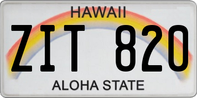 HI license plate ZIT820